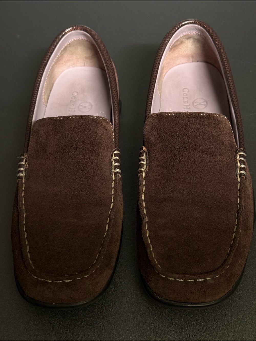 Cole Haan Brown Suede Loafers Women’s 7B Slip On Moc Toe Comfort